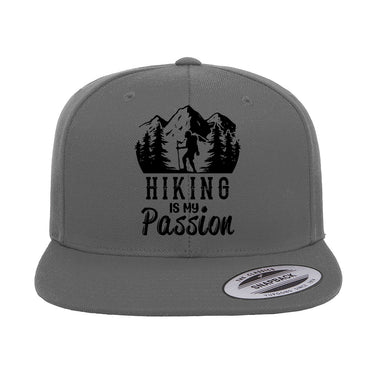 Hiking Is My Passion Embroidered Flat Bill Cap